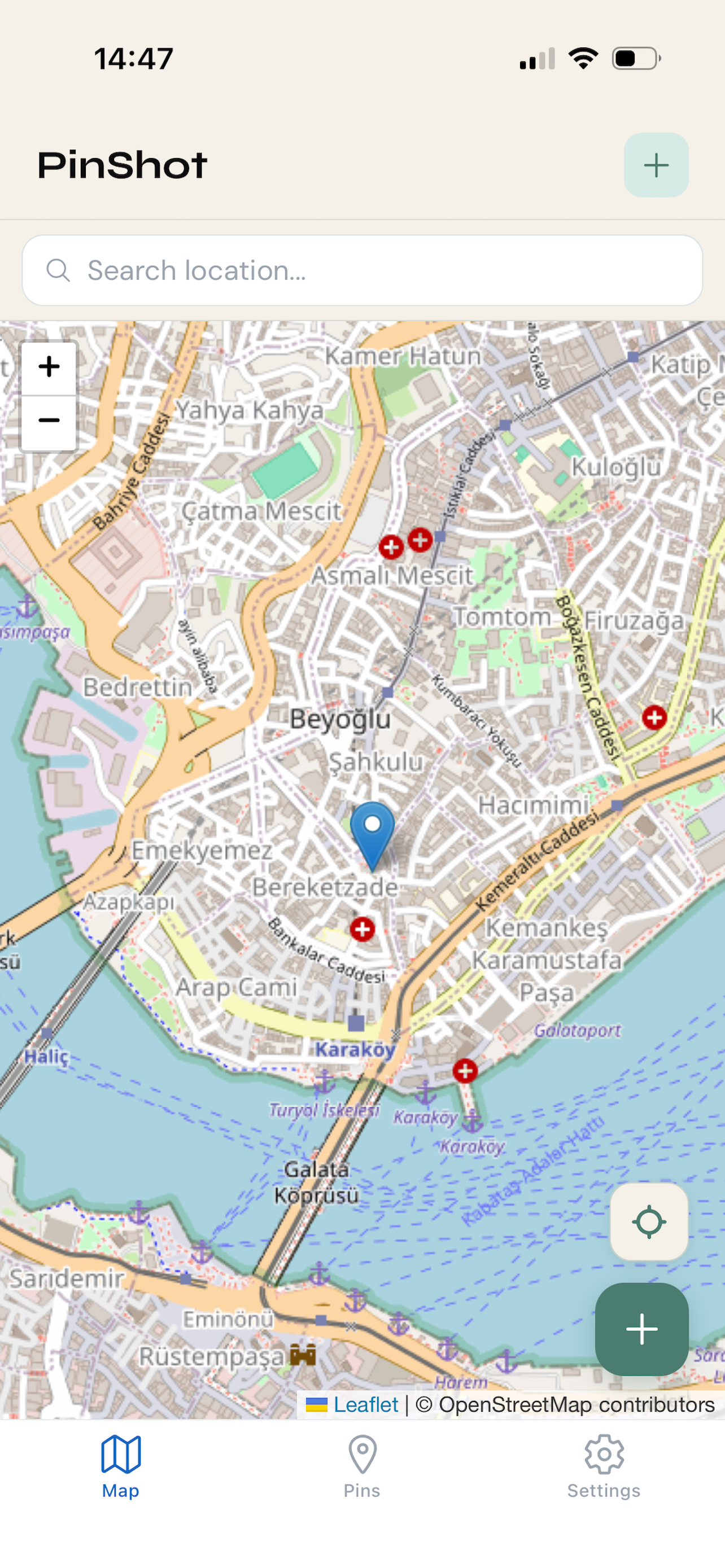 PinShot Pro map view